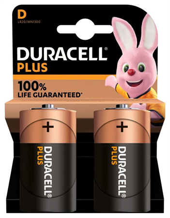 Duracell Plus D Alkaliskt 10x2-p